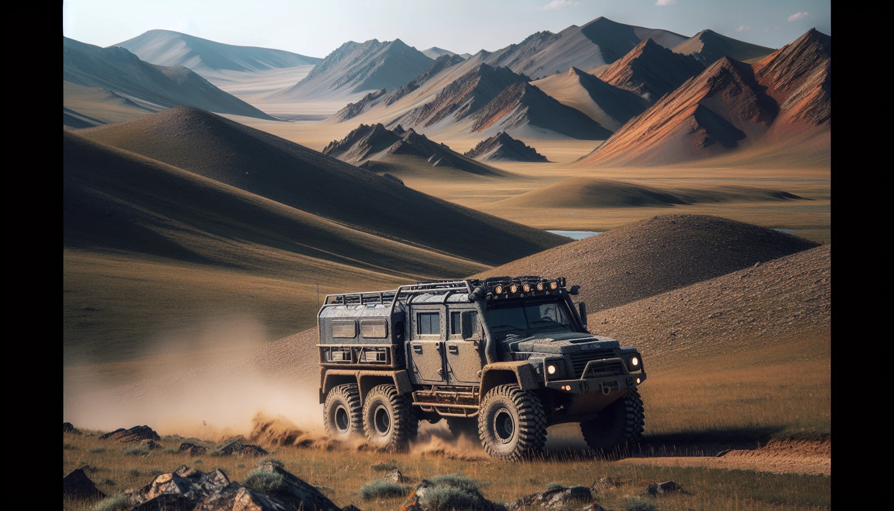 Off-road adventure in the Mongolian wilderness
