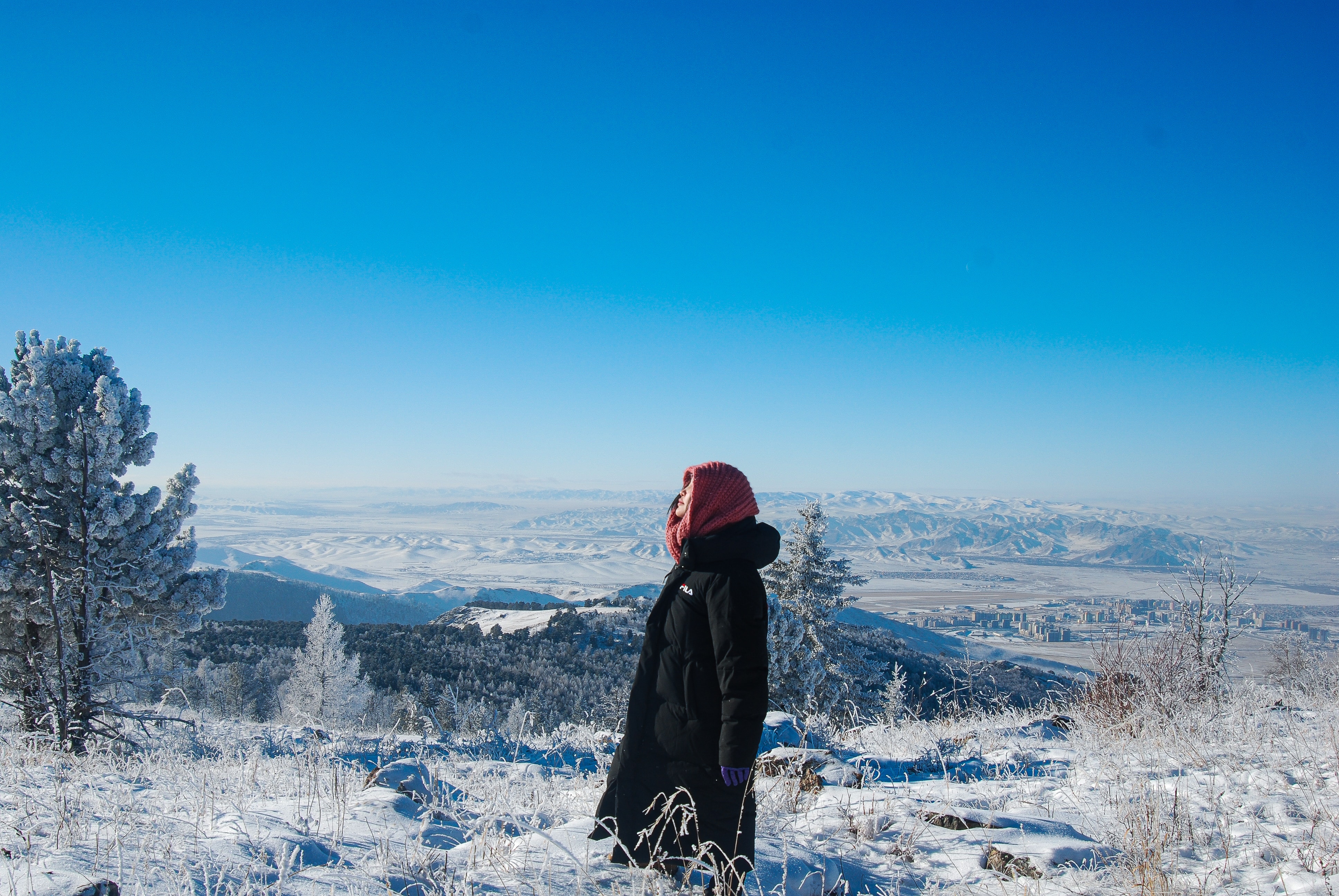 Mongolia in winter with snow and cold weather