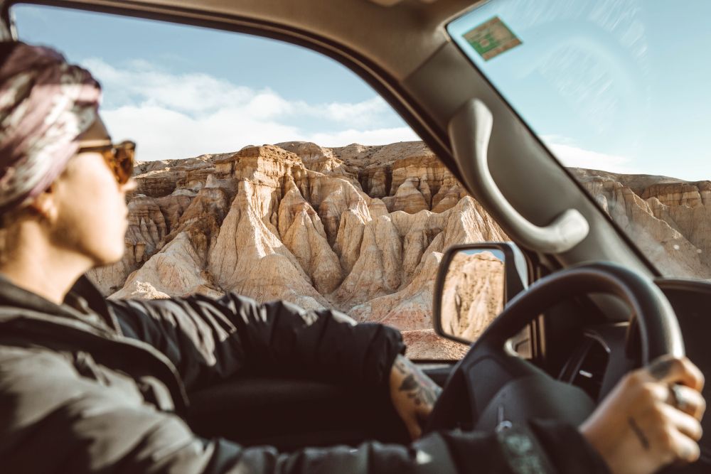 White Stupa Gobi Desert Mongolia (Breanna Driving)