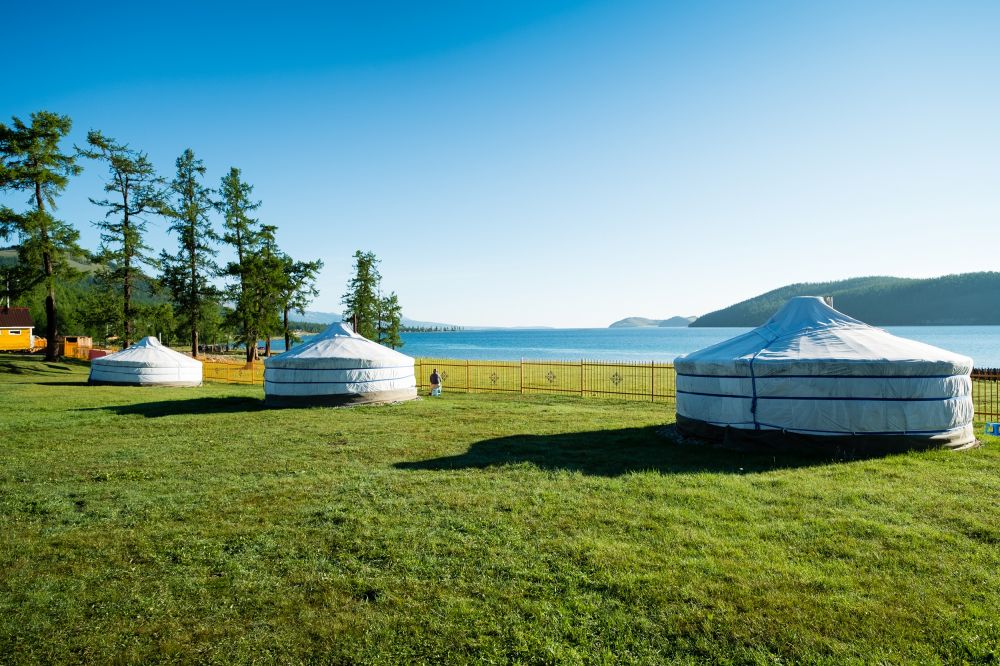 Ger camps near Khusvgul lake Mongolia