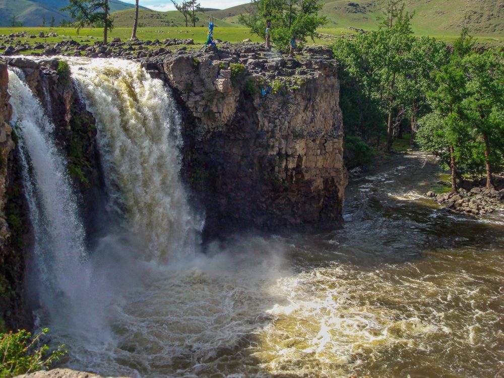 Waterfall in Orkhon Valley Mongolia