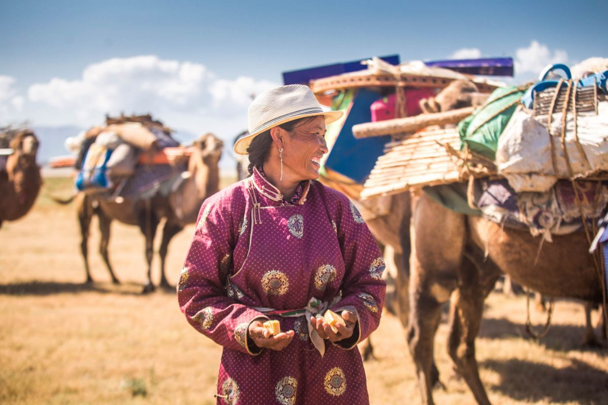 A picture of a traditional Ger camp in Mongolia